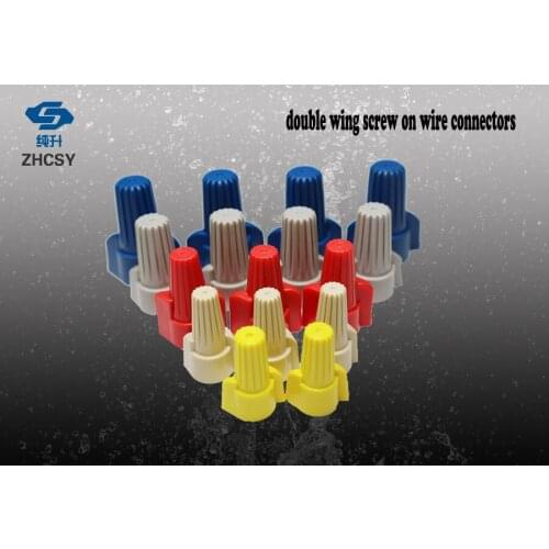 50Pcs/lot Electrical double wing screw on Wire Connector Twist-On Terminals Cap Spring Insert Assortment P11 P12 P13 15 P17