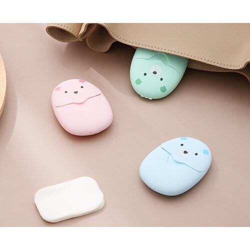 50Pcs Disposable Soap Paper Portable Cute Boxed Paper Soap Mini High Quality Scented Soap Slice Outdoor Travel Supplies