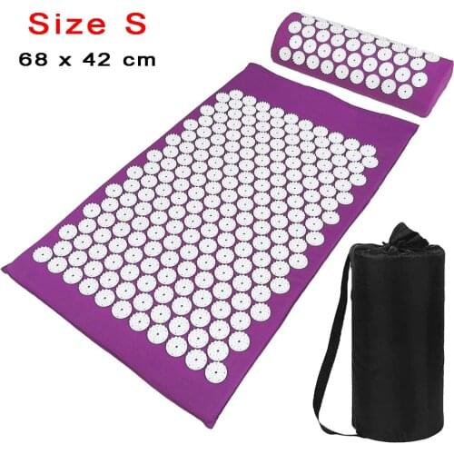 75 x 42 Massage Yoga Mat Pillow Bag Set Neck Back Foot Massager Muscle Pain Stress Relief Acupuncture Acupressure Cushion Pad