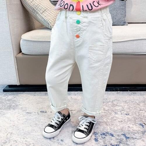 Pants For Girls Colorful Botton Kids Trousers For Girls Toddler Children Pants Spring Autumn Kids Clothing