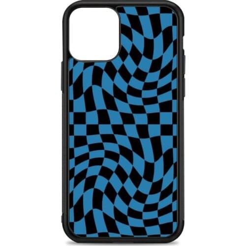 Crazy Checkers Blue Phone Case for iPhone 12 mini 11 pro XS Max X XR 6 7 8 plus SE20 High quality TPU silicon cover