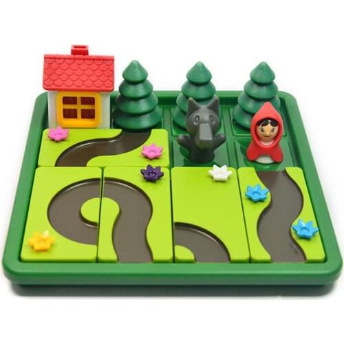 Children Smart IQ Challenge Board Games Little Red Riding Hood Puzzle Toys For Kids With English Solution
