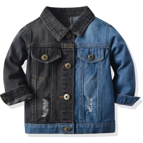 Tem Doger Spring Autumn New Fashion Baby 2021 Denim Jacket Color Matching Cloth Holed Toddler Coat Casual Boys Girls Jeans Coats