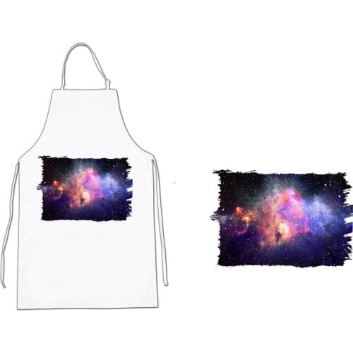 MERCHANDMANIA Galaxy apron with Nebula lovely home kitchen cooking white polyester fiber custom offer