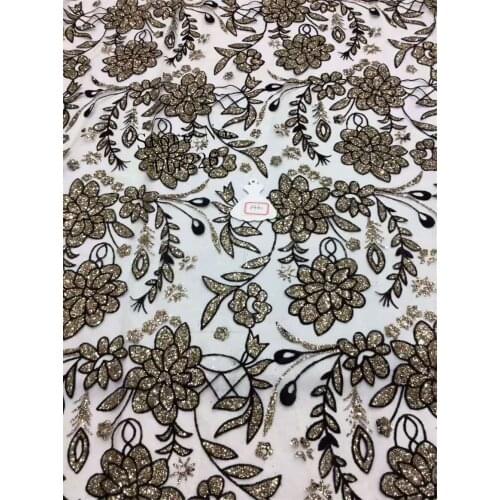 Hot selling African glitter lace Fabric Latest Tulle Lace fabric new Design African Laces Fabric with glitter KC-71012