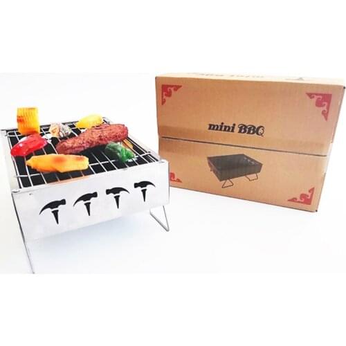 Grill Stainless Steel Uncoated Charcoal BBQ Small Mini Barbecue Grill Dinner Outdoor Barbecue