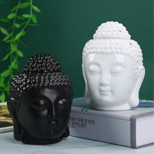 Ceramic Buddha Candle Holder Incense Oil Burner Tea Light Aroma Lamp Essential Aromatherapy Diffuser Home Figure Furnace Decor