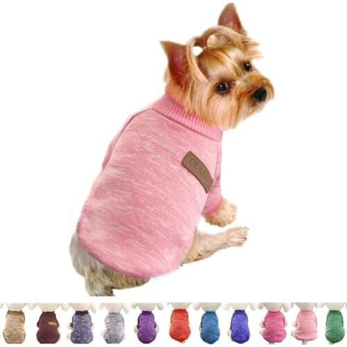 Classic Dog Clothes Warm Puppy Outfit Pet Jacket Coat Winter Dog Clothes Soft Sweater Clothing For Small Dogs Chihuahua