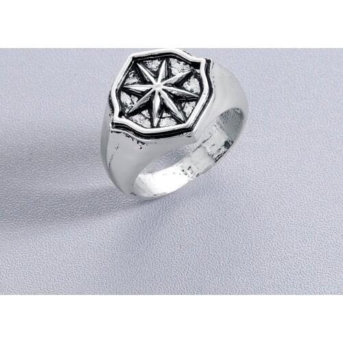 Chandler Rose Of Wind Signet Ring For Men Compass Ring Jewelry Steampunk Mens Male Vintage Close Size 9 Antique Rings