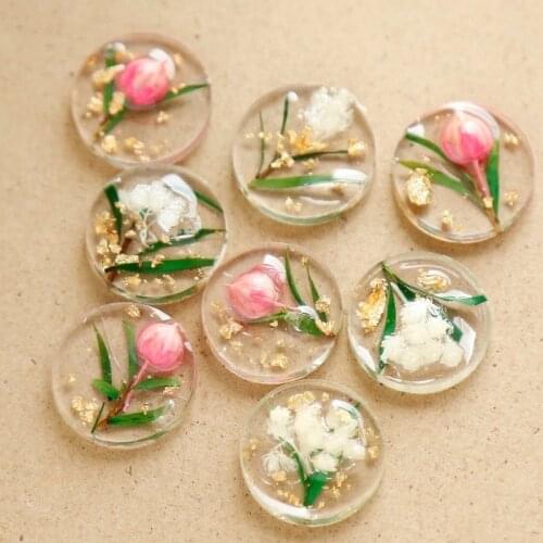 Korea export orders Botanical Garden series flower uv drops sealed in earrings can be pasted accessories DIY materials