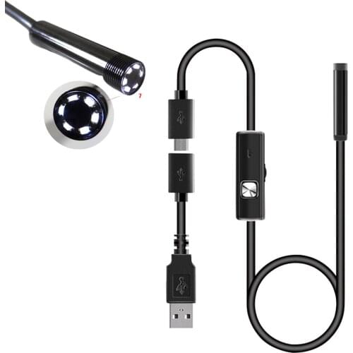 1/3.5/5m Flexible Endoscope Camera Waterproof HD Inspection Pipe Borescope for Conduit Air Conditioning Detection Car Reapir