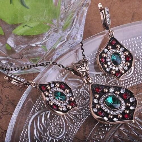 Fashion New Mystic Vintage Necklace Earring Fashion Jewellry Set Violetta Purple Resin Women Jewelry Sets Femininos Joias Bijoux