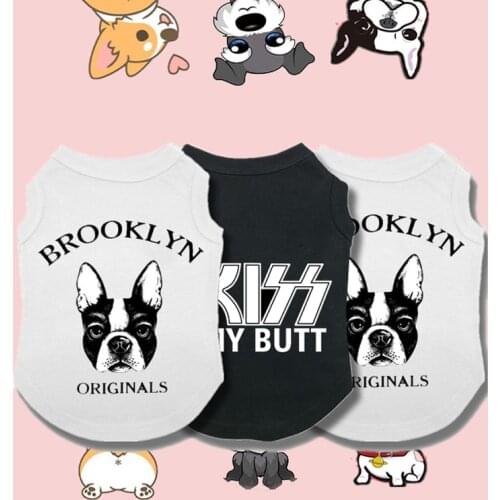Cartoon Dog Vest Clothes Summer Small Pet Clothes For Cat Dog Shirt For Dogs Costumes Pets Clothing Yorkies French Bulldog