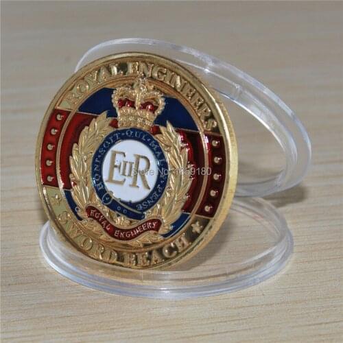 The sample order 1pcs/lot Free Shiiping D-DAY - SWORD BEACH GOLD PLATED COIN+Elizabeth ii commemorative coin