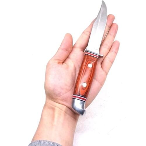 Fixed Blade Hunting Tactical Knife multi-function Survival Knife Wood Handle Rescue Outdoor Camping Self-defense Knives EDC Tool