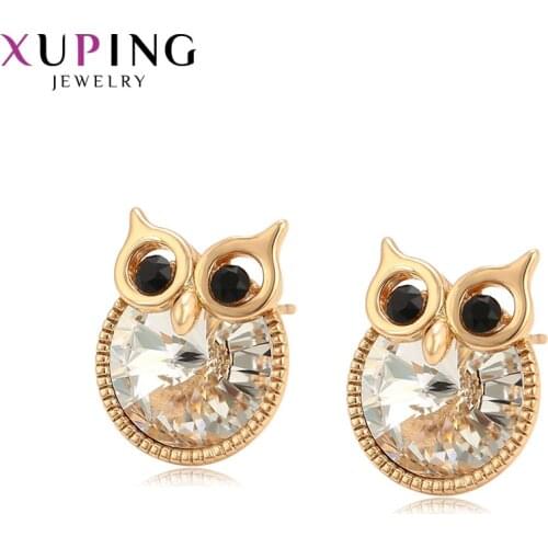 Xuping Jewelry Animal Shape Design Crystals Studs Earrings for Women Vintage Cute Birthday Party Gifts 98442