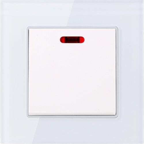 Tempered Glass Panel with Indicator Light 86 Type 20A High-power Current Switch for Air-conditioning Water Heater