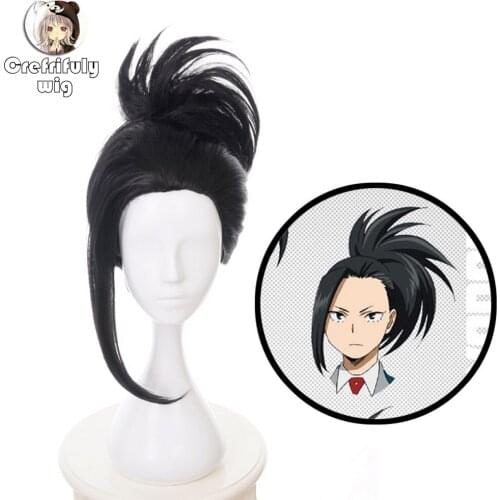 My Hero Academia Black Cosplay Wig Boku no Hiro Akademia Momo Yaoyorozu Synthetic Hair + Wig Cap