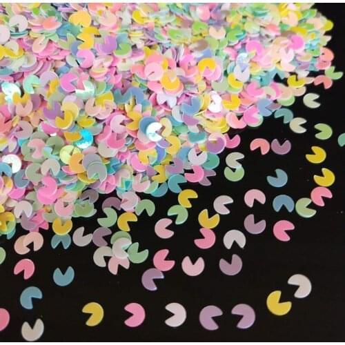30g 4mm Pacman Sequins Nail Art Flat Loose Sequins Glitter Paillettes Wedding Craft Kids DIY Accessories