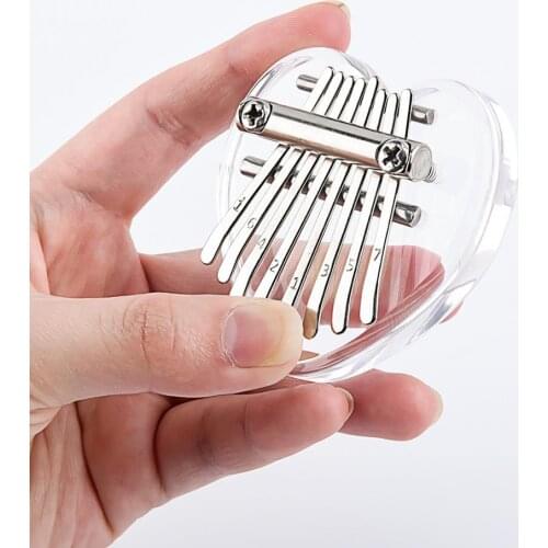 Portable Thumb Piano Crystal Transparent Kalimba Instrument 8 Keys Mini Thumb Piano Musical Instrument for Beginner Piano Tools