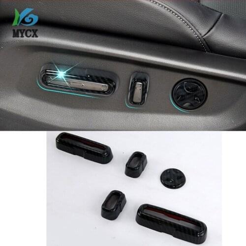 5Pcs/set ABS Carbon fiber Interior Car Seat Adjustment Cover Trim Car Styling Fit For Honda CRV 2017 2018 2019