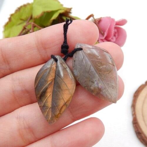 Natural stone,Labradorite,Fashion gemstone earring Beads,27x16x4mm 5.7g