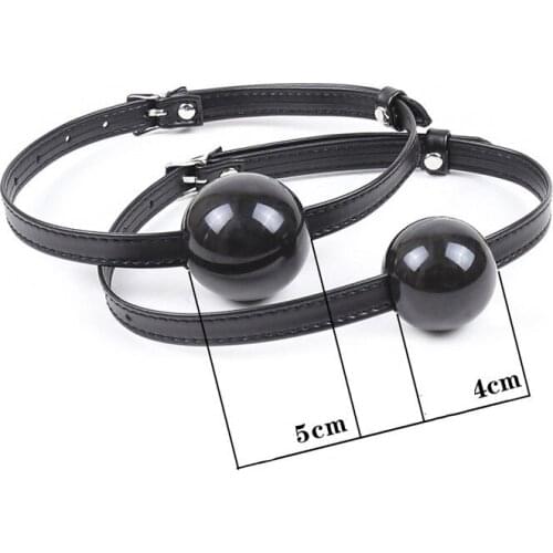 PU Leather Silicone Ball Open Mouth Gag,Black Ball Gag ,Head Harness Mouth Gagged ,Sex Toys For Women Couples 40mm /50 MM