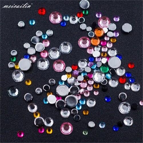 Mixed Sizes 1000PCS/Pack Shiny Diamond Crystal Clear Flatback Gems Nail Rhinestone For Nails 3D Nail Art Decoration Nails Stones