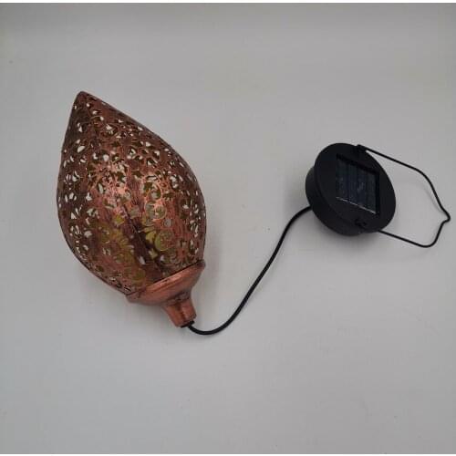 Solar Lawn Lights Garden Ground Plug Lights Solar Water Drop Iron Hollow Lights Rugby Decoration Chandeliers