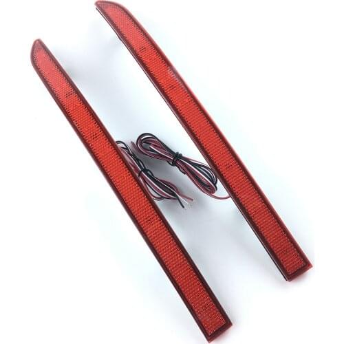 LED Car Rear Bumper Reflector Brake Lights Turn Light Red Lens For VW Tiguan 2007-2016