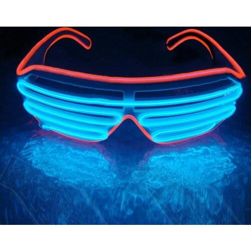LED Sunglasses Flashing EL Wire Luminous Light Up Neon Glasses Costumes Party Decorative Lighting Activing Props Gifts Y