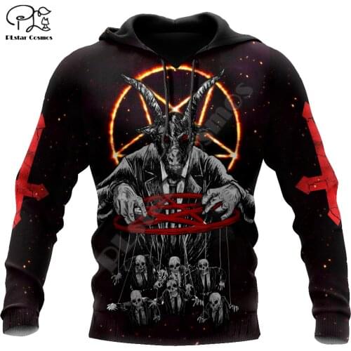 PLstar Cosmos Satan Devil Ghost Gothic Skull Funny Casual Pullover NewFashion Streetwear 3DPrint Men/Women Jacket Zip Hoodies A4
