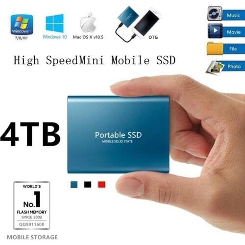USB 3.1 4TB SSD External Hard Drive Hard Disk for Desktop Mobile Phone Laptop Computer High Speed Storage Mobile Solid State