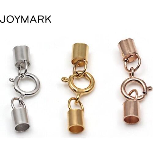 10pcs/lot 6x7.6mm 3mm Hole Real Sterling Silver Round Spring Clasps Connectors With Ending Caps Fine Jewelry Accessory SC-CZ075B