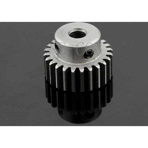 1pcs 1M24T 5mm/6mm/6.35mm/7mm Bore Hole 24 Teeth Out Diameter 26mm Module 1 Motor Metal Gear Wheel Top Screw