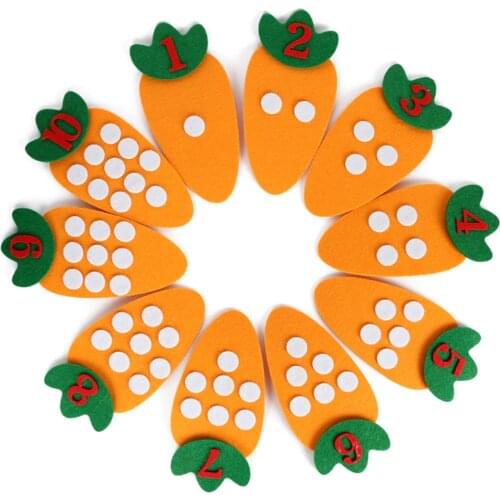 10pcs/set Learning Montessori Materials Kids Development Educational Toys for Children Handmade DIY Carrot Digital Math Fun Game