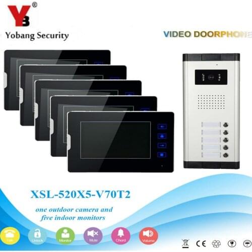 100 Meter Network Cable Video Doorbell 7 Inch Monitor Video Door Phone Two-way Audio Visual Intercom Unlock Access Control KIT