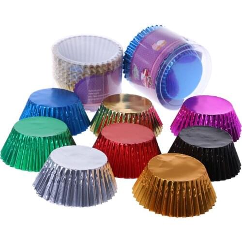 100pcs Paper Cupcake Cup Aluminium Foil Muffin Baking Cups Liners Cupcakes Case