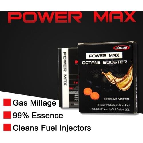 12 Pack Arashi Octane Booster Motorcycle Gas Saver Additive Car Oil Diesel Fuel saving Motorbike injectors Cleaning Cleaner