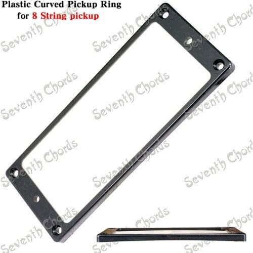 2 Pcs Plastic Curved 8 String Humbucker Pickup Ring for Electric Guitar - Black