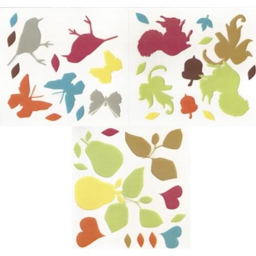 24 packs/box 3D vinyl SILHOUETTE stationary sticker perfect DIY wall plate kitchen cup vase tile accessory kid room toy hobby