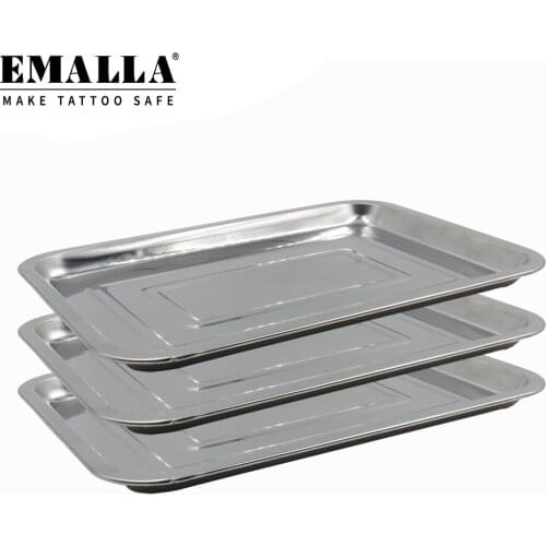 3PCS Tattoo Stainless Steel Tray Tattoo Tray Dental Medical Tray Piercing Instrument Tray Flat Tattoo Supply Tattoo Accessories
