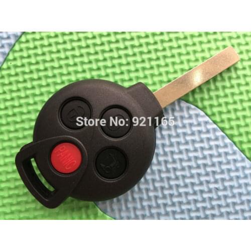 5Pcs/Lot Of New Replacement Remote Key Shell Case Fob 3+1 Panic Button For Benz SMART Fortwo Without Logo Uncut Blade Auto Parts