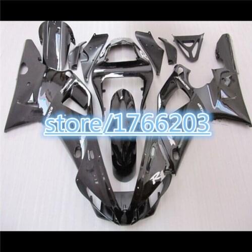 HOT sales all in black ABS fairing kit for YZF R1 00-01 2000 2001 YZF-R1 00 01 YZFR1 2000-2001