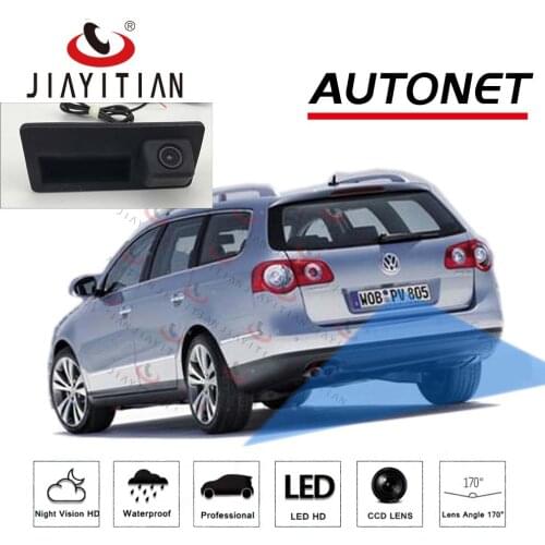JIAYITIAN Auto Rear View Camera For vw Passat Variat wagon sedan b6 b7 2008~2013 backup camera HD Trunk Handle Camera CCD