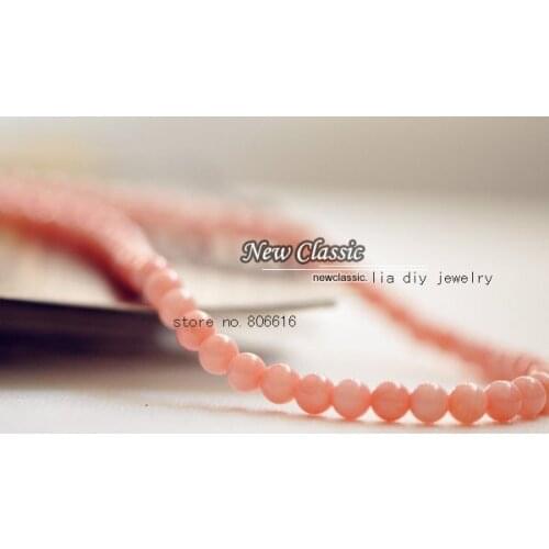 6MM 130Pcs Pink Natural Coral Loose Bead Strands Genstones Jewelry Beads Accessory