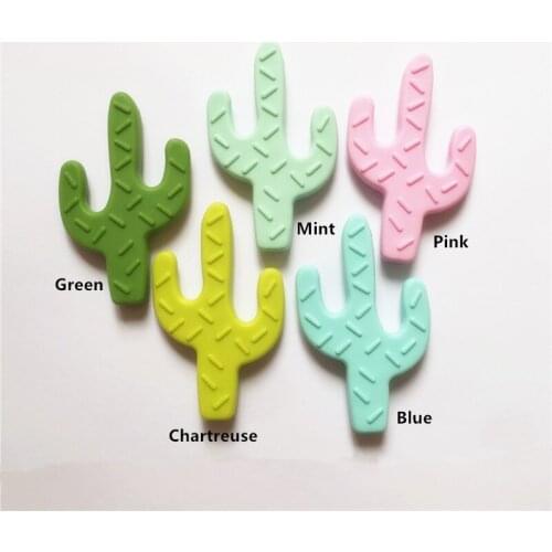 Chenkai 20PCS BPA Free Silicone Cactus Teether Baby Pacifier Dummy Teething Pendant Nursing DIY Sensory Cacti Food Grade Toy