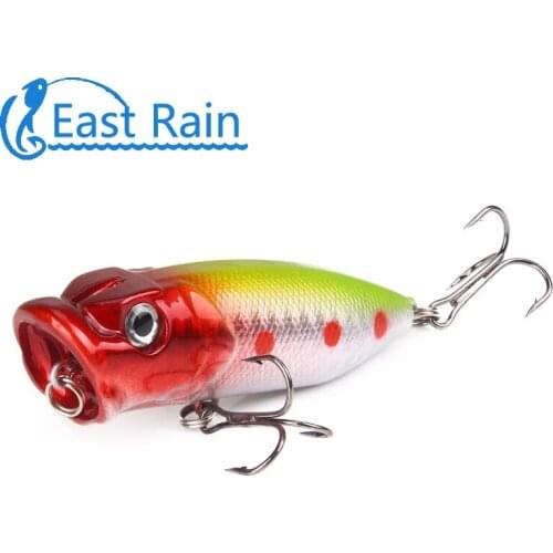 2.56in 6# fishhooks Popper Fishing Lures hard bait fishing bait fishing tackle Crankbait Wobblers Free shipping