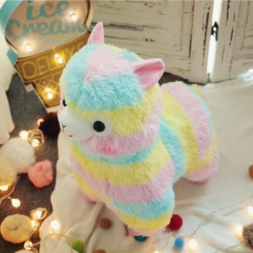 25cm Colorful Baby Cute Cotton Ing Mate Alpaca Sheep Stuffed Cotton Pillow Cushion Soft Plush Doll Gift