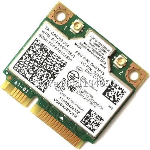 IBM Lenovo Thinkpad Intel Wireless-N 7260 7260HMW 300Mbps Wifi Bluetooth BT4.0 FRU:04W3815 04X6011